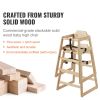 Wooden High Chair for Babies & Toddlers, Double Solid Wood Feeding Chair, Eat & Grow Portable High Chair, Easy to Clean Baby Booster Seat