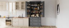 [Assembly Video Provided]TOPMAX 77inch Farmhouse Kitchen Pantry, Freestanding Tall Cupboard Storage Cabinet with 3 Adjustable Shelves, 8 Door Shelves