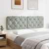 Headboard Cushion Light Gray 59.8" Velvet
