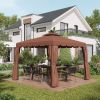Gazebo Replacement Canopy 9.8x9.8 ft Double Vented Roof Top Coffee for Outdoor Patio
