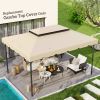 12.8' x 9.5' Gazebo Replacement Canopy, Gazebo Top Cover with Double Vented Roof for Garden Patio Outdoor (TOP ONLY), White