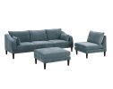Beautiful 5pcs Modular Sectional Set 2x One Arm Chairs 2x Armless Chair 1x Ottoman Living Room Furniture Mineral Color Morgan Fabric