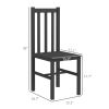 HOMCOM Farmhouse Dining Table Chairs Set of 4 Pine Wood Slat Back Black