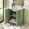30 Inch Bathroom Vanity with Resin Sink, Freestanding Bathroom Vanity Set with Hidden Drawer, Storage Cabinet for Bathroom