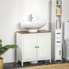 Under Sink Cabinet Pedestal Bathroom Storage Adjustable Shelf Double Doors Antique White