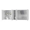 Winslow 150" Wall Cabinet, Four Doors, Two Divisions, Two Shelves
