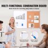36"x 24" Whiteboard & Cork Board Combo with Aluminum Frame – 2-in-1 Magnetic Dry Erase Bulletin Board for Wall Mount – Ideal for School, Home, Office