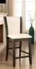 Style Comfort Contemporary 2pcs Counter Height Chairs Gray And White Leatherette Cushion Seat Kitchen Dining Room Furniture