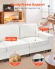 VEVOR 100-Inch Modular 3-Seater Sofa – Comfy Couch with Deep Seats & Hidden Storage, Modern Design for Living Room, Apartment, or Office, White