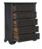 Traditional Design 5-Drawers Storage Chest 1pc Charcoal Finish Rustic Style Bedroom Furniture
