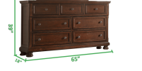 Baltimore Transitional Style 7-Drawers Dresser with Metal Drawer Knobs Made with Wood in Dark Walnut
