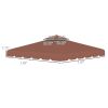Gazebo Replacement Canopy 9.8x9.8 ft Double Vented Roof Top Coffee for Outdoor Patio