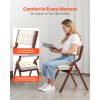 Wooden Folding Chairs with Cushion, Set of 2, Portable Foldable Cushion Chair with Wooden Frame, Modern Padded Dining Chair for Kitchen, Office