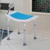 HOMCOM Adjustable Bath Stool, 6-Level, Non-Slip, Shower Chair with Hole, for Pregnant, Elderly, Injured