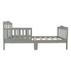 Wooden Baby Toddler Bed Children Bedroom Furniture with Safety Guardrails Gray