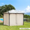 9.84' x 9.84' Universal Gazebo Sidewall Set with 4 Panel, 40 Hook/C-Ring Included for Pergolas & Cabanas, Beige