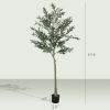 6ft Artificial Olive Tree in Pot with Silk Leaves, Fruits, Faux Tree, Indoor Fake Plant for Home, Office, Living Room