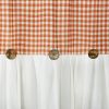 HIG Farmhouse Rust / Taupe with Ivory Buffalo Plaid Shower Curtain, Boho Rustic Decorative Bathroom Curtain with Buttons