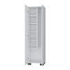 FM FURNITURE Aiken Broom Cabinet with Storage Shelves and Broom Hangers, White