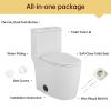 1.1/1.6 GPF Elongated Comfort Height Floor Mounted One-Piece Toilet ,  CUPC Certified, Water Sense Certified, Ceramic, White Color, Soft Close Seat