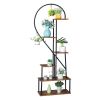 Artisasset 6 Layers Half Heart Iron Wood Suitable For Garden Balcony Patio Lawn Home Decoration Plant Stand Flower Pot Stand Iron Flower Stand Black