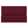 Jaxx Panelist Modern Padded Headboard â€“ Set of 4 Wall Mounted Panels (Each 11.25" x 30") - Queen, Vino Red Microvelvet