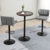 42 Bar Height Round Table Weathered Wood Top Steel Frame for Home Bar Kitchen Dining Room Brown Black