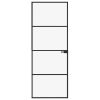 Interior Door Black 29.9"x79.3" Tempered Glass & Aluminum Slim