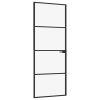 Interior Door Black 29.9"x79.3" Tempered Glass & Aluminum Slim
