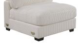 Living Room Furniture Armless Chair Beige Wide-Welt Corduroy 1pc Armless Chair Soft Cushion Wood Legs
