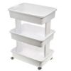 3-Tier Plastic Multi-Purpose Rolling Laundry Cart, Arctic White, Case Pack 1