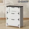 3 Drawer Filing Cabinet, Farmhouse Office Storage Cabinet with Adjustable Hanging Bars for Letter, A4, Legal Size, White