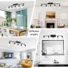 5-Light Vanity Light Bathroom Fixture with Clear Glass Shade Multi-Directional Rotating Metal Ceiling Spotlight Fixture with Adjustable Track Heads