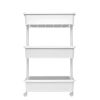3-Tier Plastic Multi-Purpose Rolling Laundry Cart, Arctic White, Case Pack 1