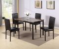 Furniture 5 Piece Metal Dinette Set with Faux Marble Top - Black, dinning set,table&4 chairs