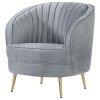 Grey and Gold Upholstered Tufted Chair