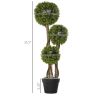 35.5" Faux Boxwood Triple Sphere Topiary, Light Green, Indoor & Outdoor Decor, Potted
