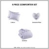 Tassel Comforter Set with Heart Shaped Throw Pillow Full/Queen