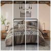 5 Piece Stripe Herringbone Comforter Set with Throw Pillows