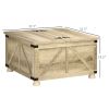 HOMCOM Farmhouse Coffee Table Square with Flip-Top Hidden Storage, Oak Wooden Legs for Living Room
