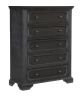 Traditional Design 5-Drawers Storage Chest 1pc Charcoal Finish Rustic Style Bedroom Furniture
