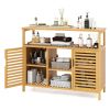 Bamboo Bathroom Cabinet with Shelves and Doors