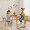 5 Piece Kids Table and Chairs Set, Toddler Table and Chair Set with Built-in Storage, for Nursery, Living Room, Playroom