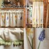 Rustic Linen Cotton Kitchen Curtain Half Window Curtain Cabinet Door Curtain, Daffodil, 53x23 inch