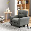Modern Upholstered Accent Chair with Rubber Wood Legs