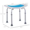 HOMCOM Adjustable Bath Stool, 6-Level, Non-Slip, Shower Chair with Hole, for Pregnant, Elderly, Injured