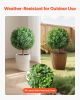 Artificial Topiary Boxwood Trees with Ground Spike, 27 inch 2 Set Faux Shrubs & Bushes Potted Plants