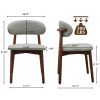Laurel Green Flannelette Upholstered Dining Chair with Walnut Solid Wood Legs, Armless Chair Set of 4 for Kitchen, Restaurant, Living, Meeting Room