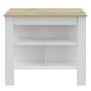 Rockaway 3-Shelf Kitchen Island White and Light Oak