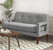 Modern Living Room Furniture 2pc Set Loveseat Chair Gray Chenille Upholstery Pocket Coils Solid Wood Legs Furniture